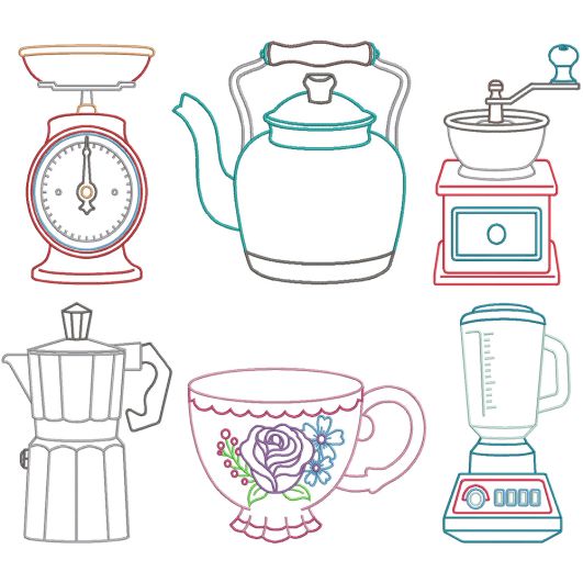 Classic Kitchen Machine Embroidery Designs by JuJu