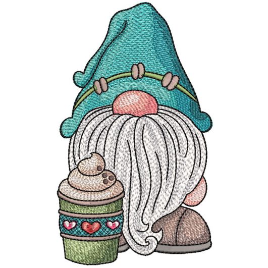 Coffee Gnome Latte | Machine Embroidery Designs by JuJu