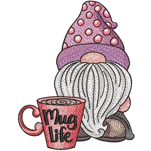 Coffee Gnome Mug Life | Machine Embroidery Designs by JuJu