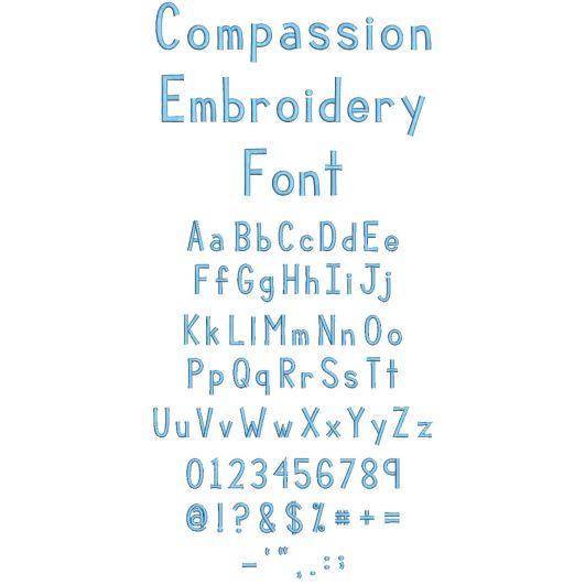 Compassion Embroidery Font | Machine Embroidery Designs by JuJu