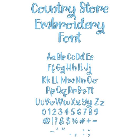 Country Store Font Digital Machine Embroidery Designs by JuJu