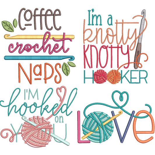Crochet Word Art 1 | Machine Embroidery Designs by JuJu