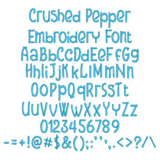 Crushed Pepper Embroidery Font | Machine Embroidery Designs by JuJu