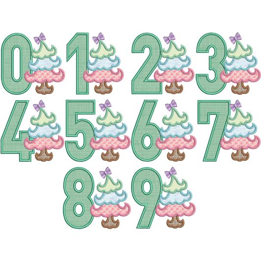 Curly Tree Numbers | Machine Embroidery Designs by JuJu