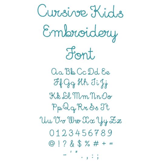 Cursive Embroidery Font | Machine Embroidery Designs by JuJu