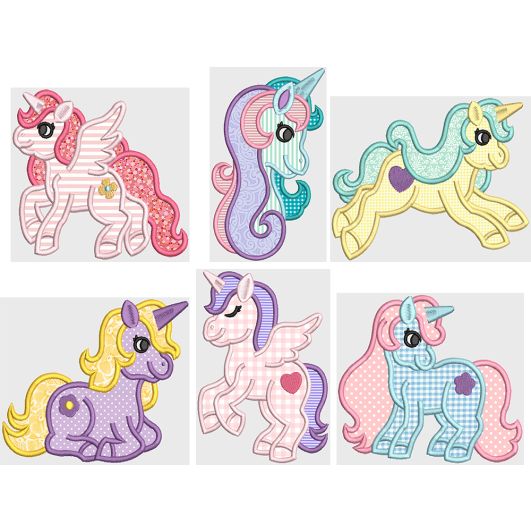 Cutesy Unicorns | Machine Embroidery Designs by JuJu