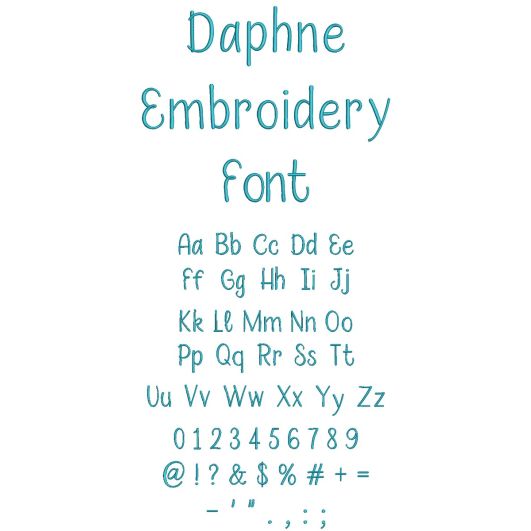 Daphne Embroidery Font | Machine Embroidery Designs by JuJu