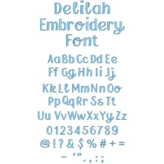 Delilah Embroidery Font | Machine Embroidery Designs by JuJu