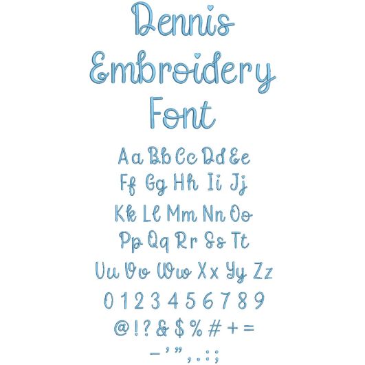 Dennis Embroidery Font | Machine Embroidery Designs by JuJu