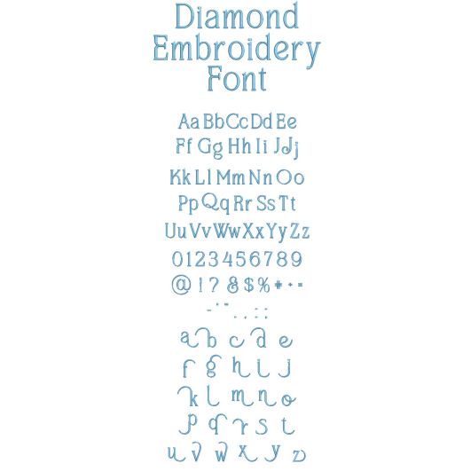 Diamond Embroidery Font | Machine Embroidery Designs by JuJu