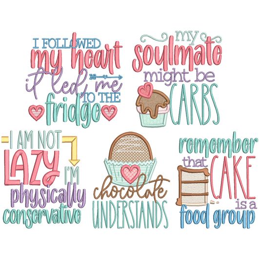 Diet Word Art 4 | Machine Embroidery Designs by JuJu