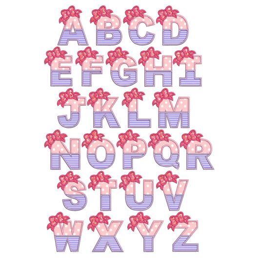 Dressy Bow Split Alpha | Machine Embroidery Designs by JuJu