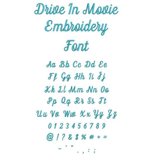Drive In Movie Embroidery Font | Machine Embroidery Designs by JuJu
