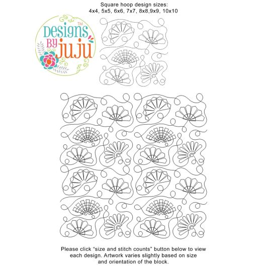 Accordion Fans End-to-End Quilting | Machine Embroidery Designs by JuJu
