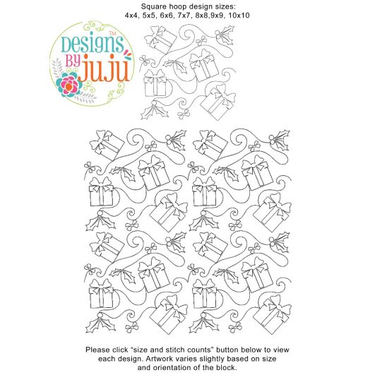 Christmas Presents End-to-End Quilting | Machine Embroidery Designs by JuJu