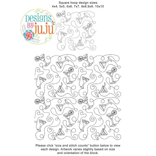 Cocktail Hour End-to-End Quilting | Machine Embroidery Designs by JuJu