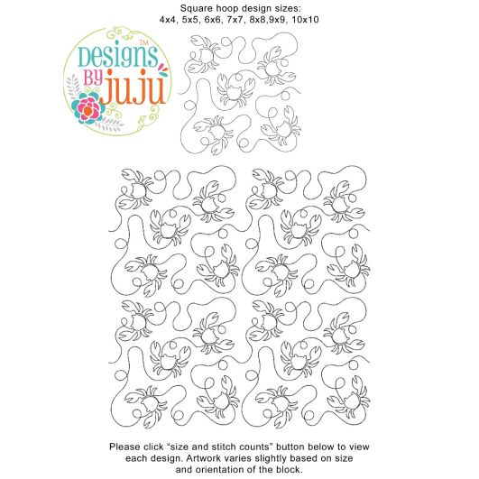 Crabs End-to-End Quilting | Machine Embroidery Designs by JuJu