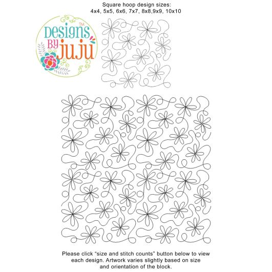Daisy Chain End-to-End Quilting Design | Machine Embroidery Designs by JuJu