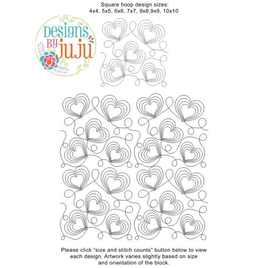 Echoing Hearts End-to-End Quilting Design | Machine Embroidery Designs by JuJu