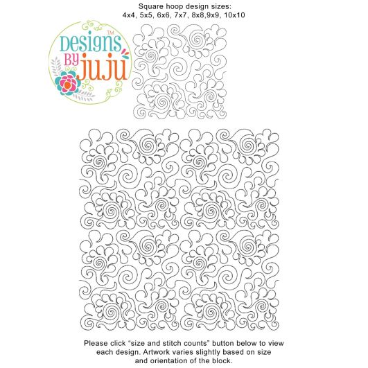 Feathers 3 End-to-End Quilting | Machine Embroidery Designs by JuJu