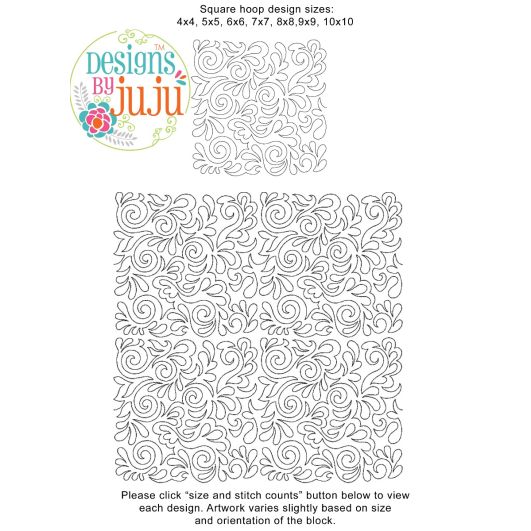 Feathers 5 End-to-End Quilting | Machine Embroidery Designs by JuJu