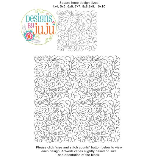 Feathers 6 End-to-End Quilting | Machine Embroidery Designs by JuJu