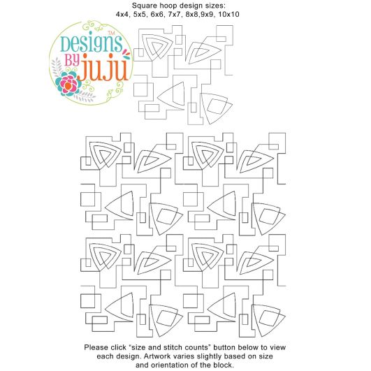 Geometric Run End-to-End Quilting | Machine Embroidery Designs by JuJu