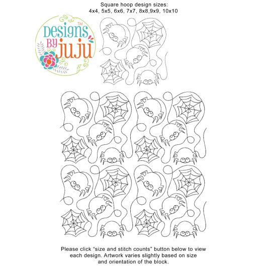 Halloween Spider End-to-End Quilting | Machine Embroidery Designs by JuJu