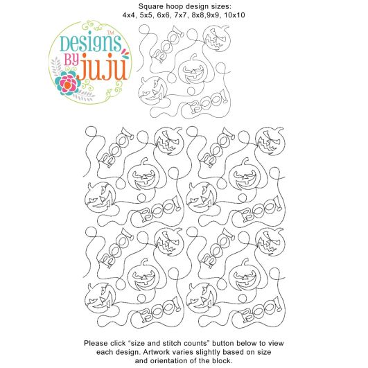 Jack-o-lanterns 2 End-to-End Quilting | Machine Embroidery Designs by JuJu