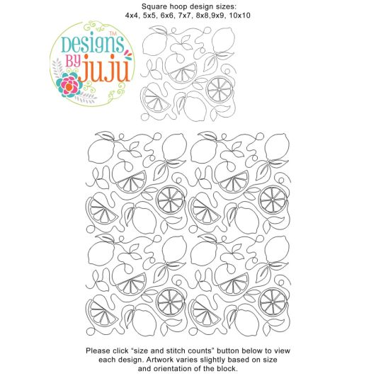 Lemon End-to-End Quilting Design | Machine Embroidery Designs by JuJu