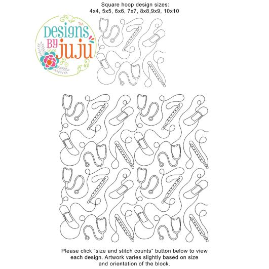 Medical Nursing End-to-End Quilting | Machine Embroidery Designs by JuJu