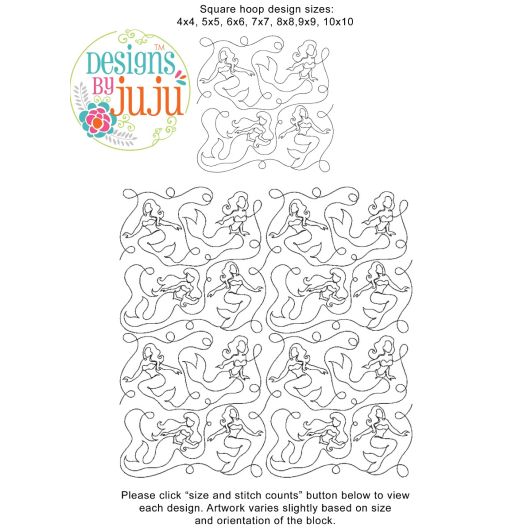 Mermaids End-to-End Quilting | Machine Embroidery Designs by JuJu