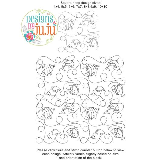 Ocean Splendor End-to-End Quilting Design | Machine Embroidery Designs by JuJu