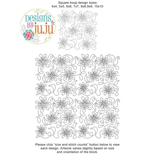 Oopsie Daisy End-to-End Quilting Design | Machine Embroidery Designs by JuJu