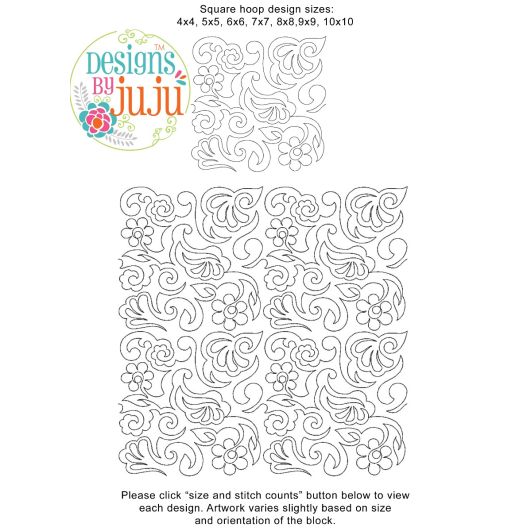 Paisley 4 End-to-End Quilting | Machine Embroidery Designs by JuJu