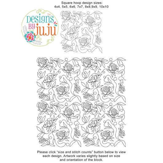 Peonies End-to-End Quilting | Machine Embroidery Designs by JuJu