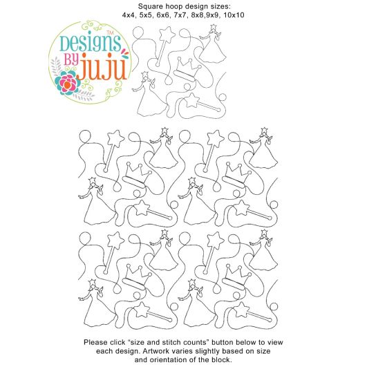 Princess End-to-End Quilting | Machine Embroidery Designs by JuJu