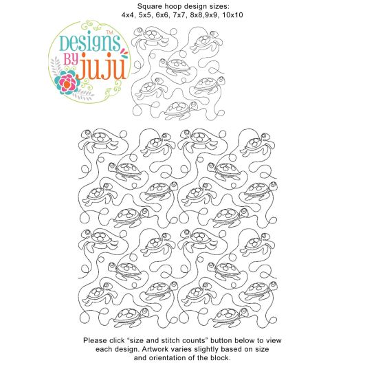 Sea Turtles End-to-End Quilting | Machine Embroidery Designs by JuJu