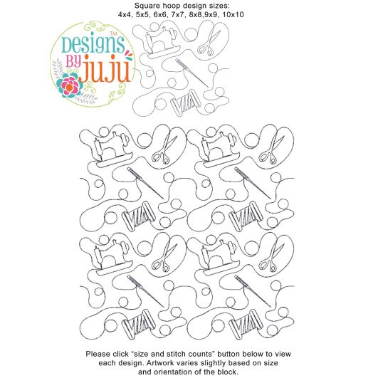 Sewing 1 End-to-End Quilting | Machine Embroidery Designs by JuJu