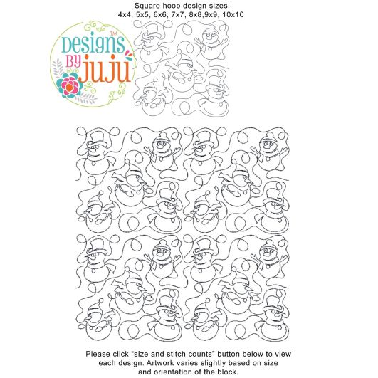 Snowman End-to-End Quilting | Machine Embroidery Designs by JuJu