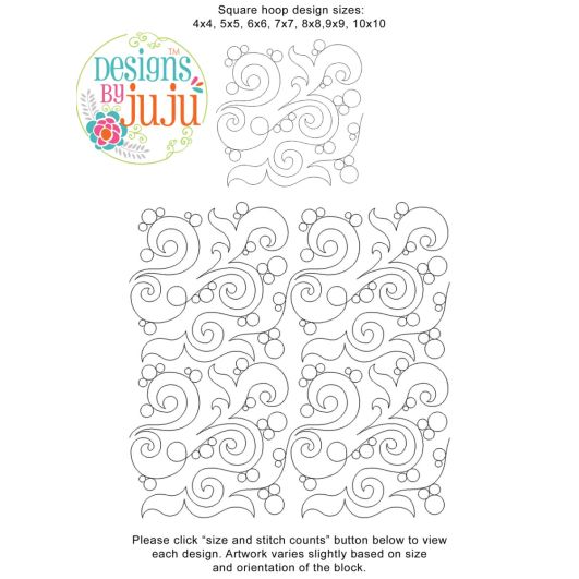 Swirls And Bubbles End-to-End Quilting Design | Machine Embroidery Designs by JuJu