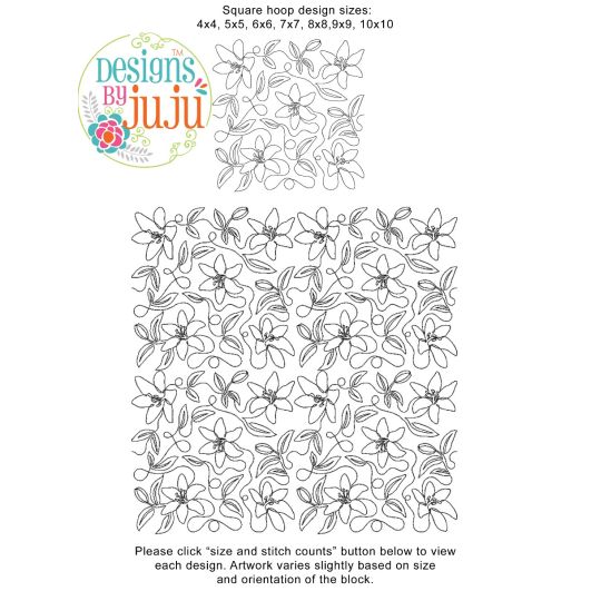 Tiger Lilies End-to-End Quilting | Machine Embroidery Designs by JuJu