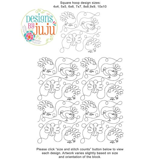 Turkey Day End-to-End Quilting | Machine Embroidery Designs by JuJu