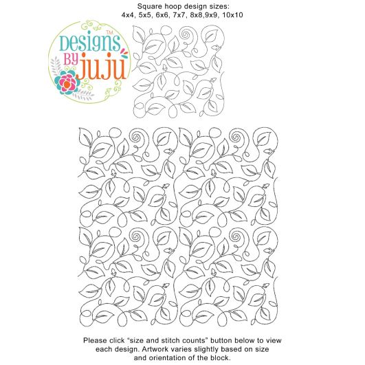 Vine 3 End-to-End Quilting | Machine Embroidery Designs by JuJu