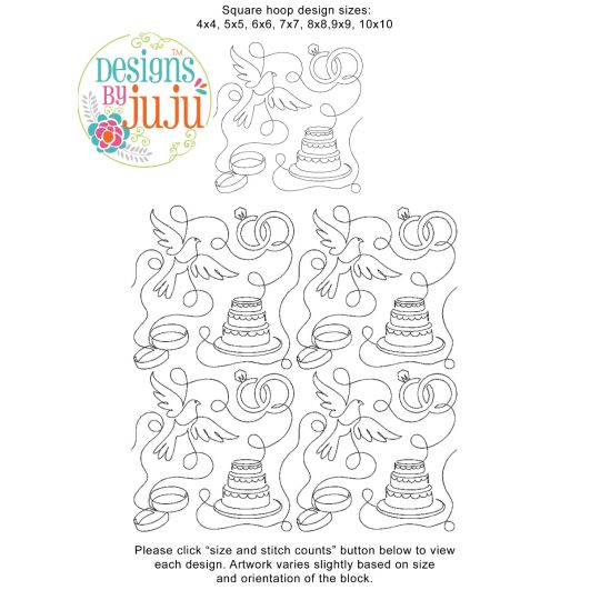 Wedding End-to-End Quilting | Machine Embroidery Designs by JuJu