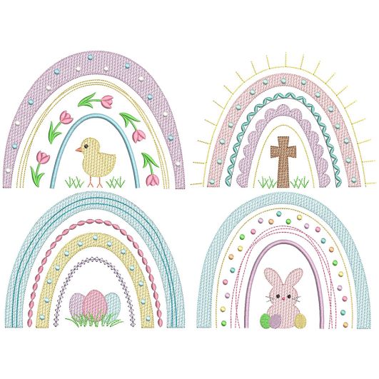 Easter Boho Rainbows | Machine Embroidery Designs by JuJu