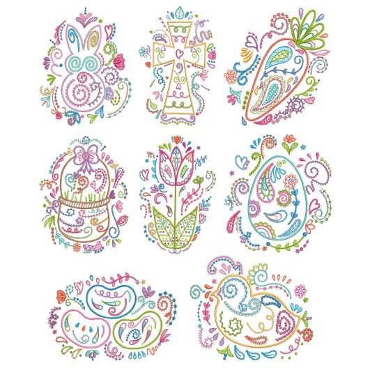 Easter Doodles Machine Embroidery Designs By JuJu