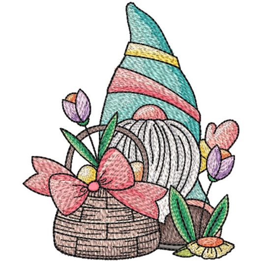 Easter Gnome Basket | Machine Embroidery Designs by JuJu