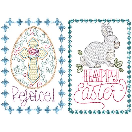 Easter Greeting Cards | Machine Embroidery Designs by JuJu