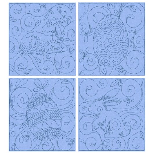 Easter Quilt Blocks 2 Machine Embroidery Designs by JuJu